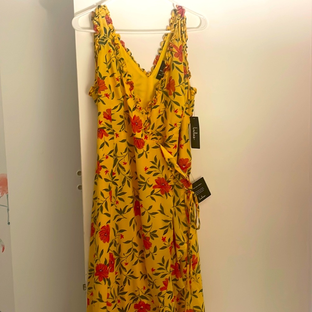 NWT | Lulus Floral Print Tank High Low Wrap Dress